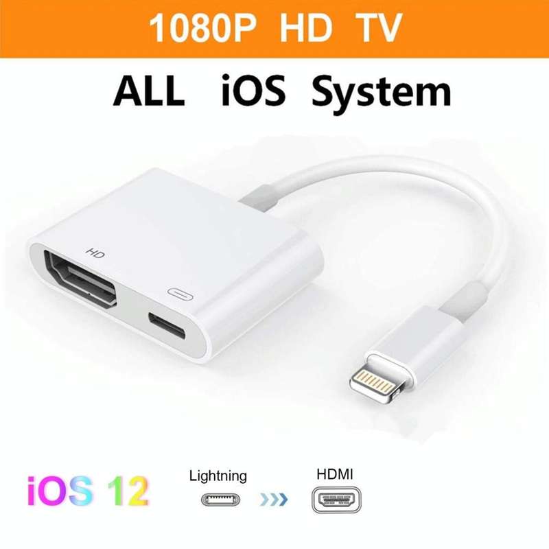 E-Gin-LTH-002 8 Pin Digital AV to HDMI Adapter + USB Charging Port for VGA 1080P HD TV Display Sc...