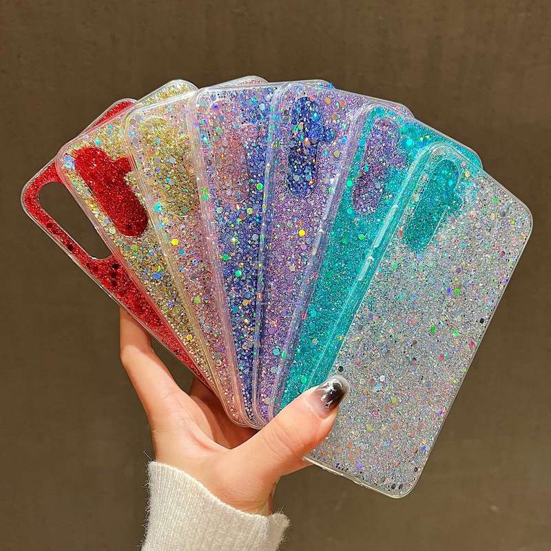 For Samsung Galaxy A54 5G Glitter Sequins Epoxy TPU Phone Case(Purple)