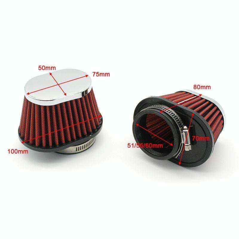 60mm XH-UN073 Mushroom Head Style Car Modified Air Filter Motorcycle Exhaust Filter(Red)