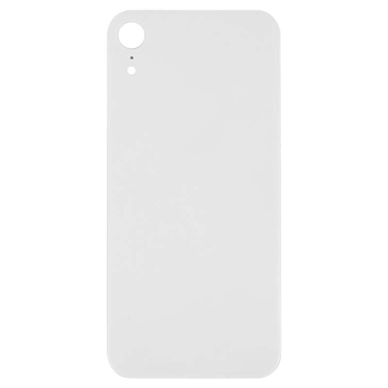 Easy Replacement Big Camera Hole Glass Back Battery Cover with Adhesive for iPhone XR(White)