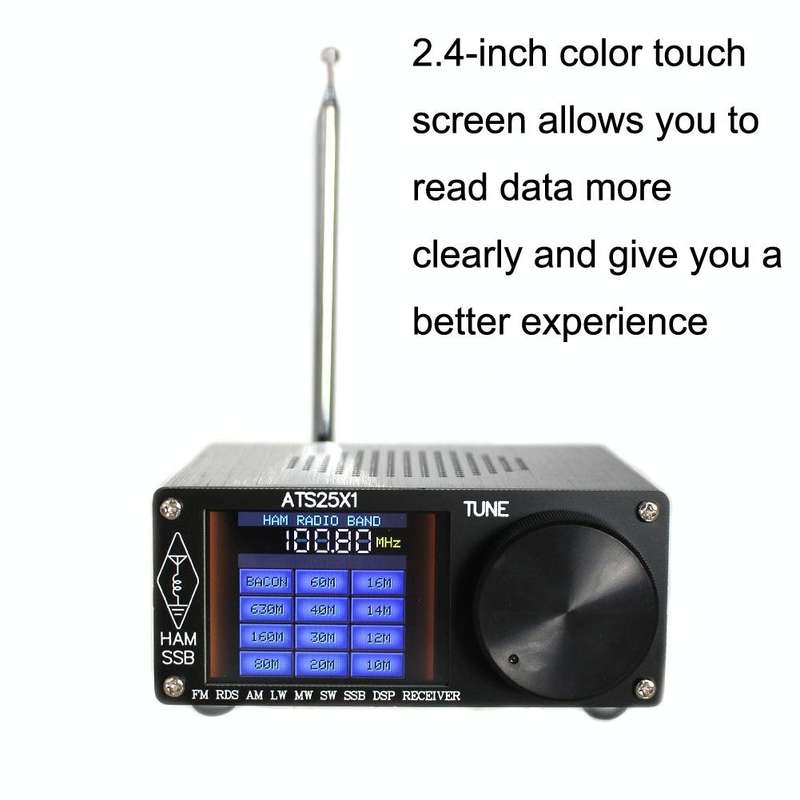 ATS-25X1 Updated Version Si4732 Chip 2.4-Inch Touch Screen All-Band Radio Receiver FM/LW/MW/SSB