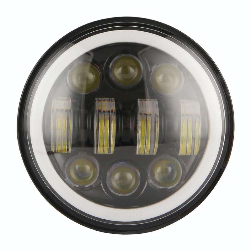EagleVision DC9-30V 35W 6000K 4000LM 5.75 inch Round Motorcycle 6LEDs Headlight with Angel Eye fo...