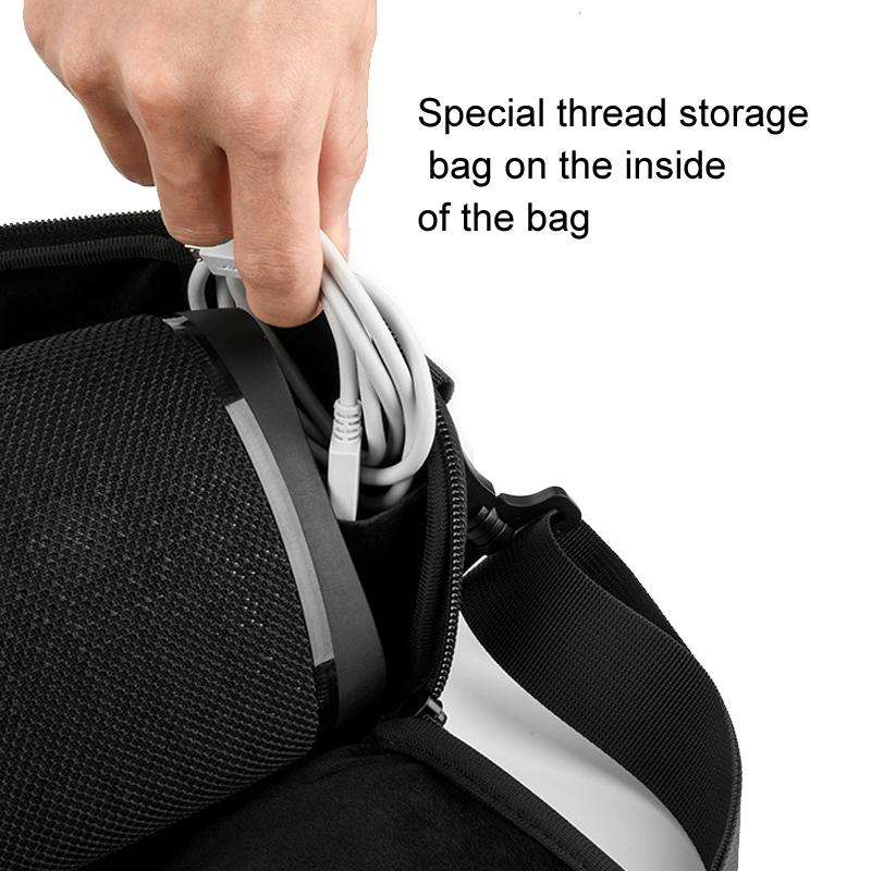 For Sony SRS-XB43 Speaker Carrying Bag Travel Storage Bag Crossbody Bag(Black)