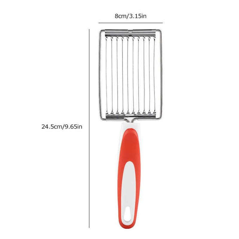 Tomato Luncheon Meat Slicer Non-slip Stainless Steel Fruit Cutter(Blue)