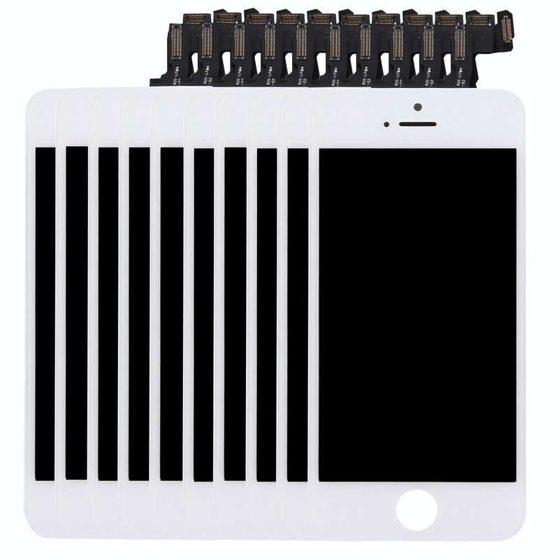 10 PCS TFT LCD Screen for iPhone 5S  Digitizer Full Assembly with Front Camera (White)