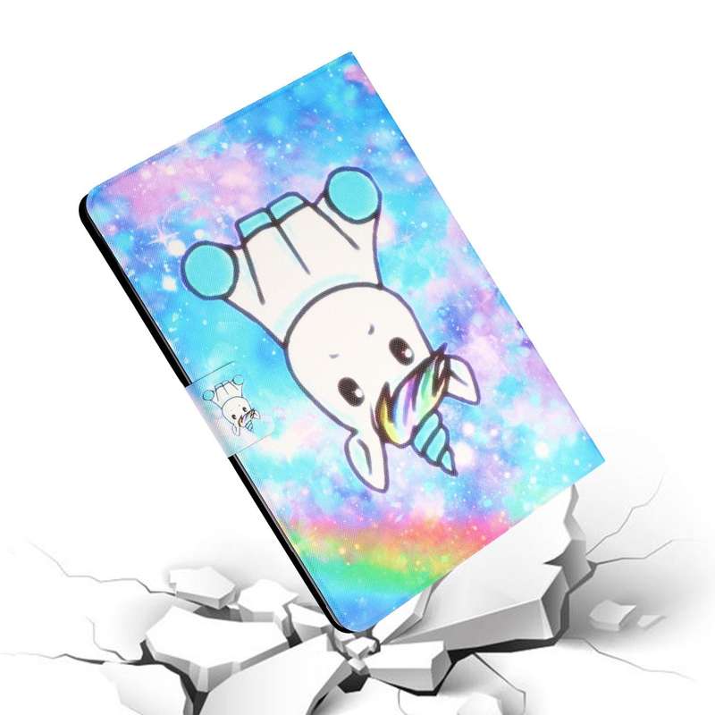 For Samsung Galaxy Tab A9 Colored Drawing Horizontal Flip PU Tablet Case with Sleep / Wake-up Fun...