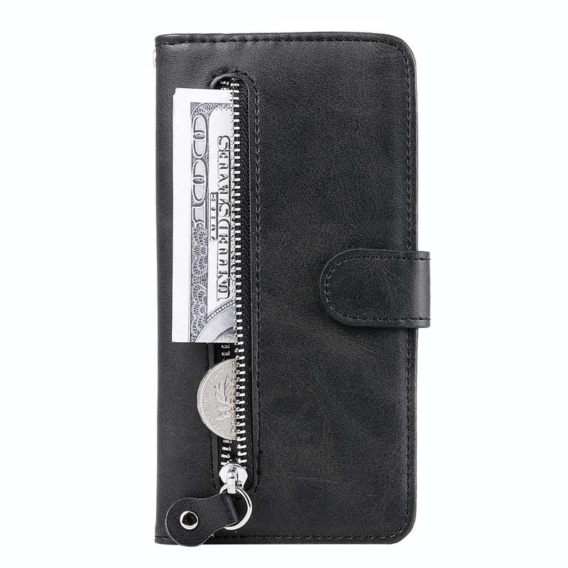 For vivo Y21 / Y21S / Y33S Fashion Calf Texture Zipper Horizontal Flip Leather Phone Case(Black)