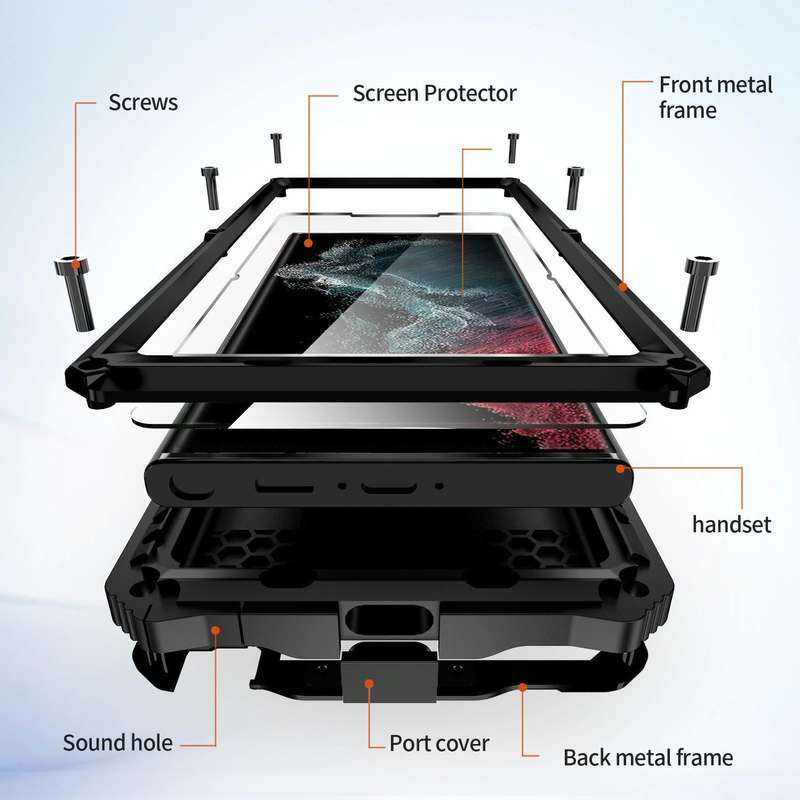 For Samsung Galaxy S22 Ultra 5G R-JUST RJ-56 3rd Gen Life Waterproof Dustproof Shockproof Phone C...