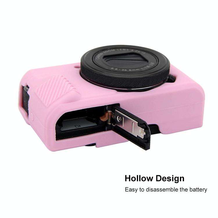 PULUZ Soft Silicone Protective Case for Canon EOS G7 X Mark II(Pink)