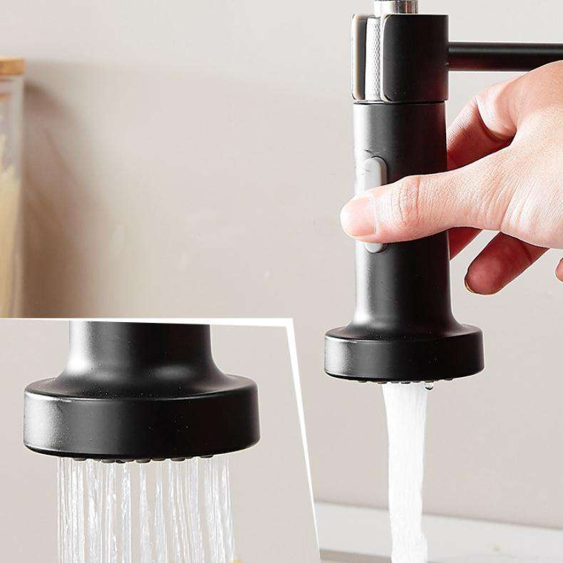 Kitchen Faucet Hot & Cold Water Tank Valve Sink Faucet, Specification: Black Model