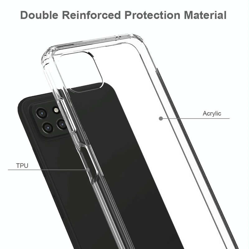 For Samsung Galaxy A22 5G Shockproof Scratchproof TPU + Acrylic Protective Case(Black)