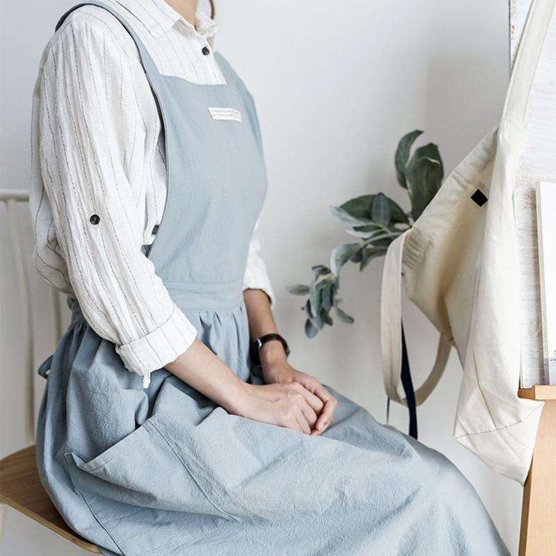Cotton Simple Home Woman Apron(Oat)