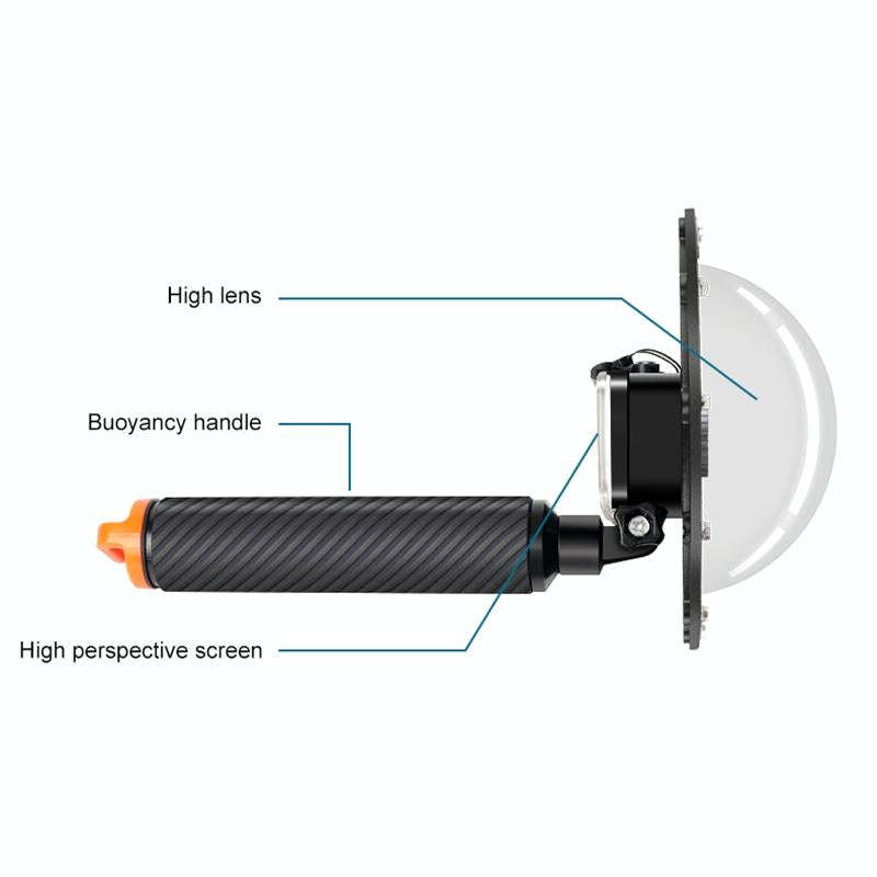 RUIGPRO Floating Hand Grip Dome Port Underwater Diving Camera Lens Transparent Cover for DJI Osmo...