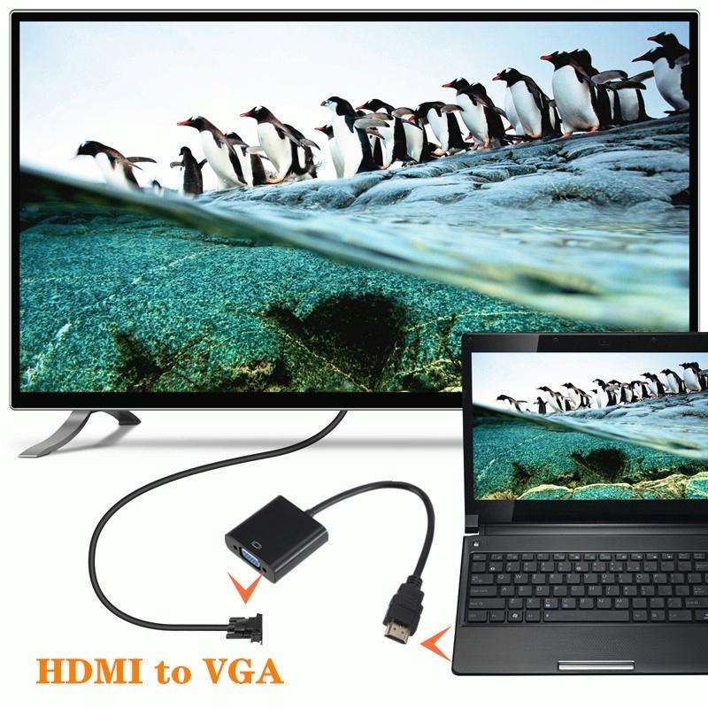 ZHQ007 HD 1080P HDMI to VGA Converter(Black)