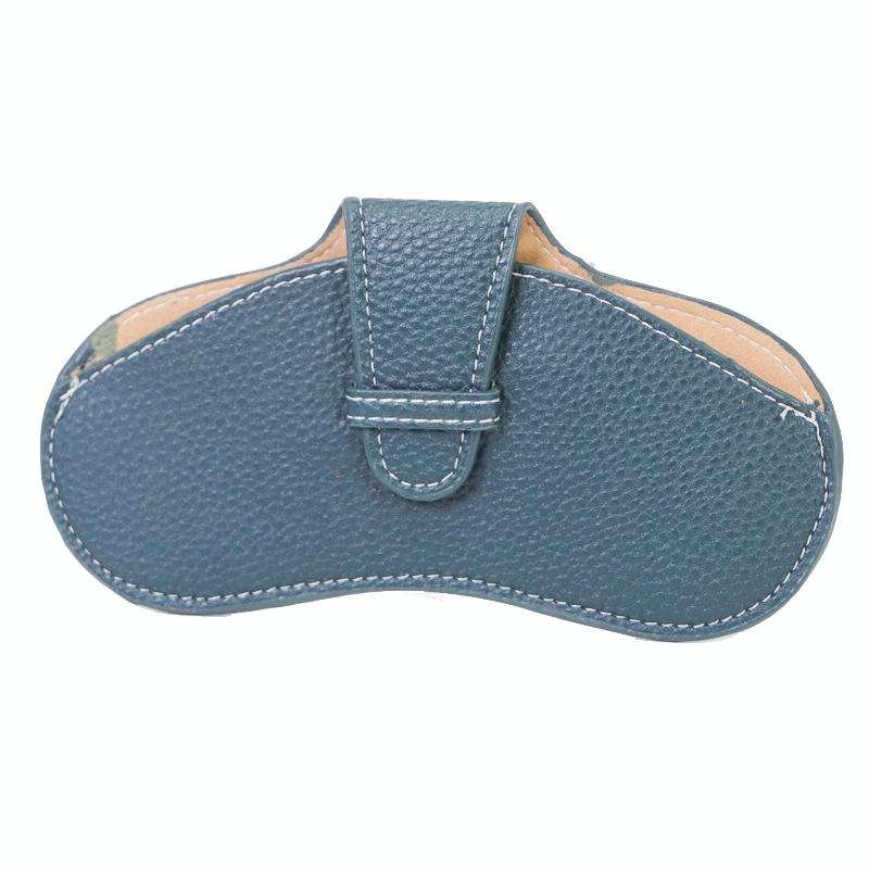 PU Leather Portable Glasses Bag Glasses Case Compression Sunglasses Storage Bag(Dark Green)