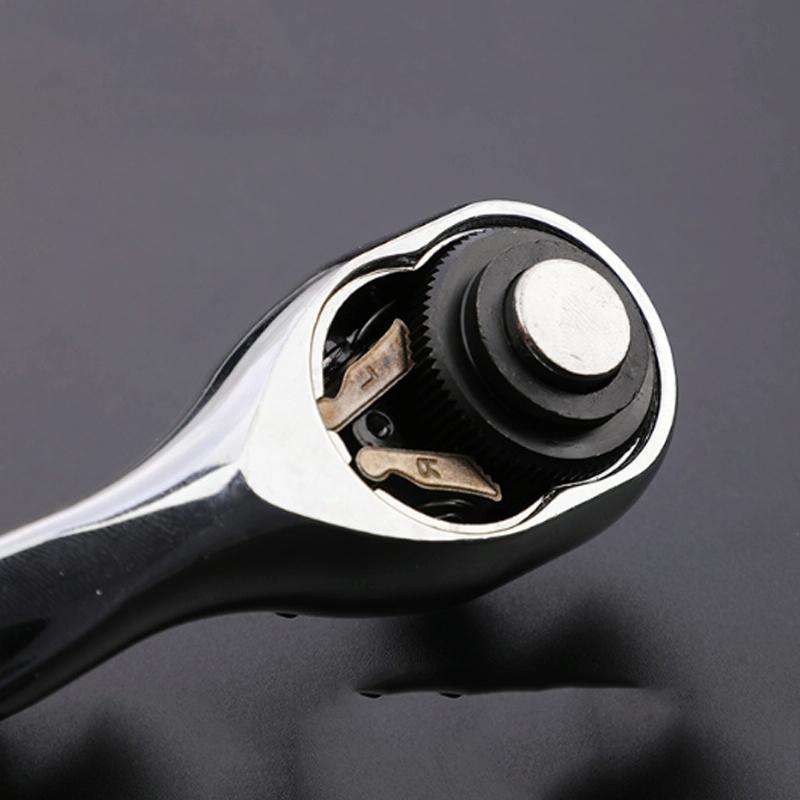 TUOSEN Quick-release Socket Wrench Curved Handle Ratchet Spanner, Size:M
