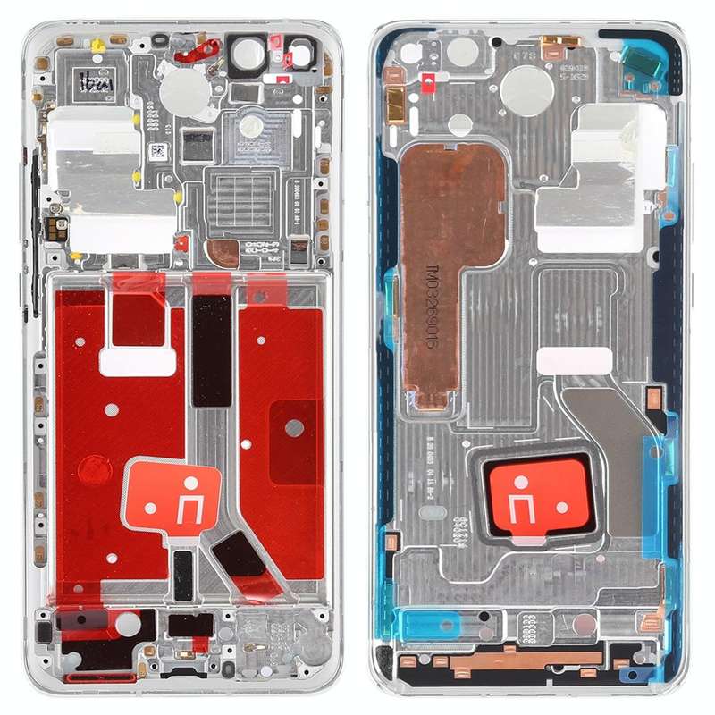 Original Middle Frame Bezel Plate with Side Keys for Huawei P40 Pro(Silver)