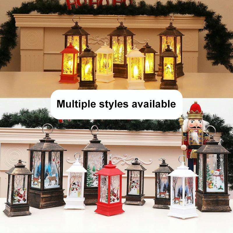 Christmas Flame Lantern Christmas Decoration LED Luminous Ornament Candlestick Lamp, Size: Large ...
