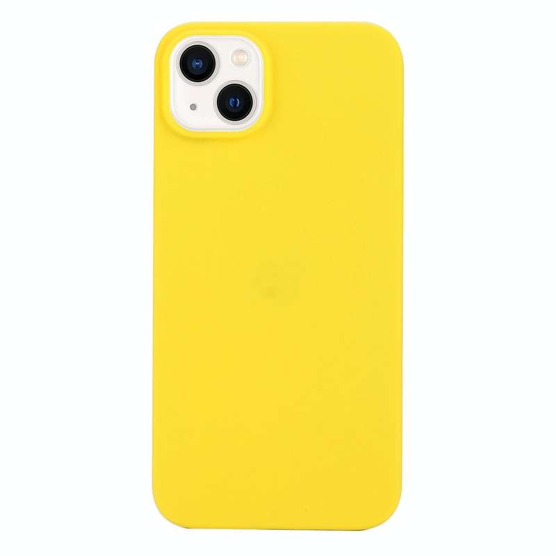 For iPhone 14 Plus Solid Color Frosted Silicone Phone Case(Yellow)