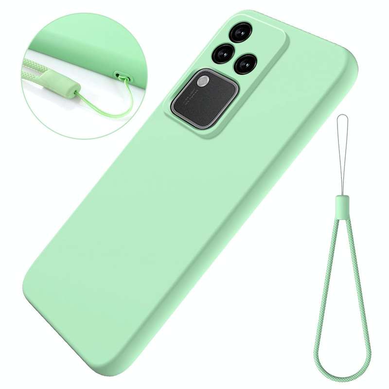 For vivo S18 / S18 Pro / V30 / V30 Pro Solid Color Liquid Silicone Dropproof Full Coverage Phone ...
