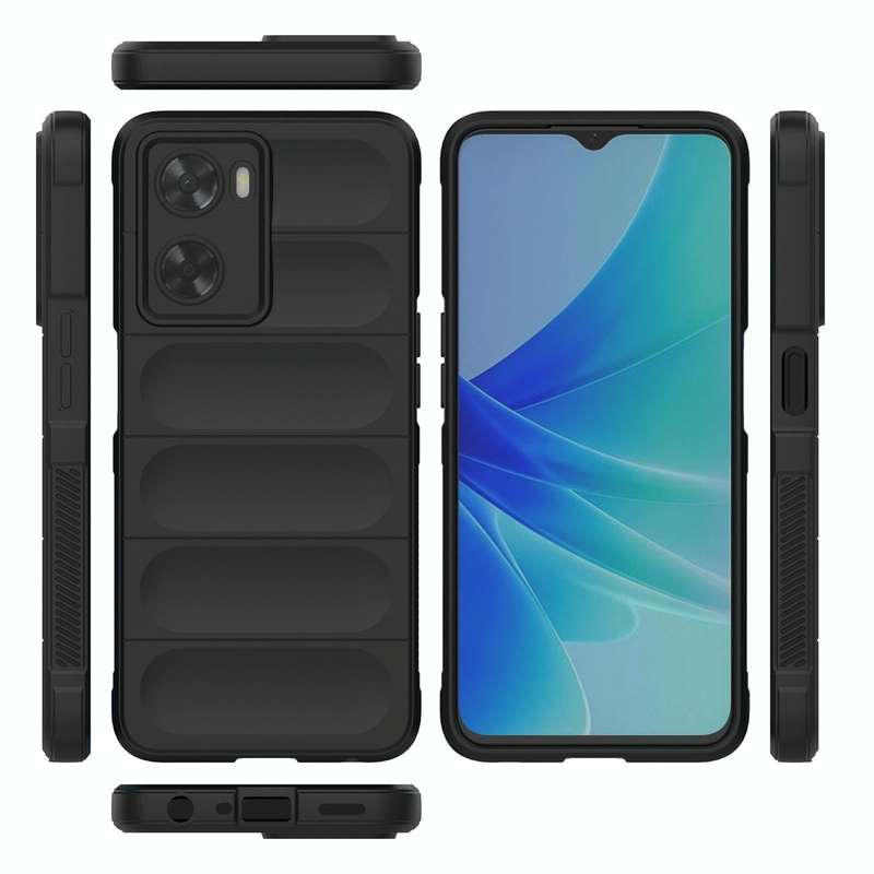 For OPPO A57 4G Global Magic Shield TPU + Flannel Phone Case(Light Blue)