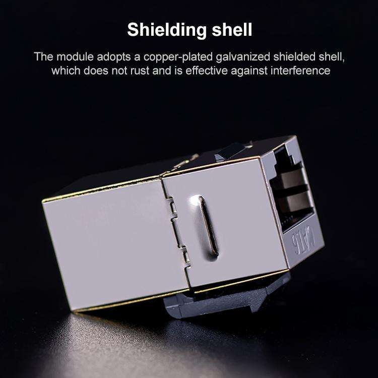CAT.6 Shielded Pass-through Network Module, Dual Ports Panel + Shielded Pass-through + Telephone ...