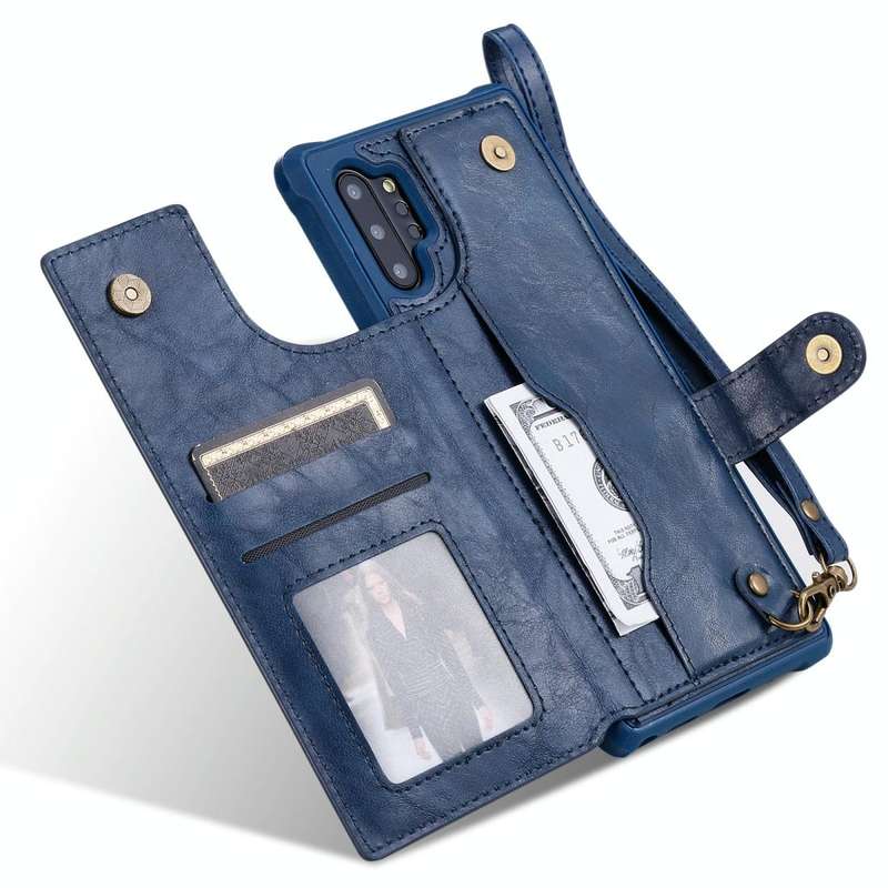 For Galaxy Note 10 Plus Buckle Zipper Shockproof Protective Case with Holder & Card Slots & Walle...