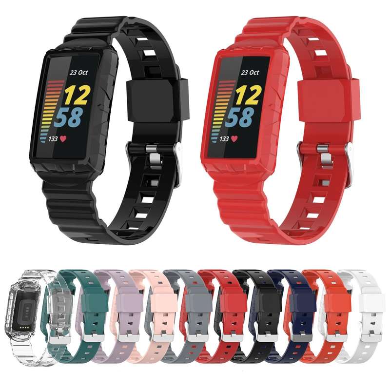 For Fitbit Charge 4 Silicone One Body Armor Watch Band(Navy Blue)