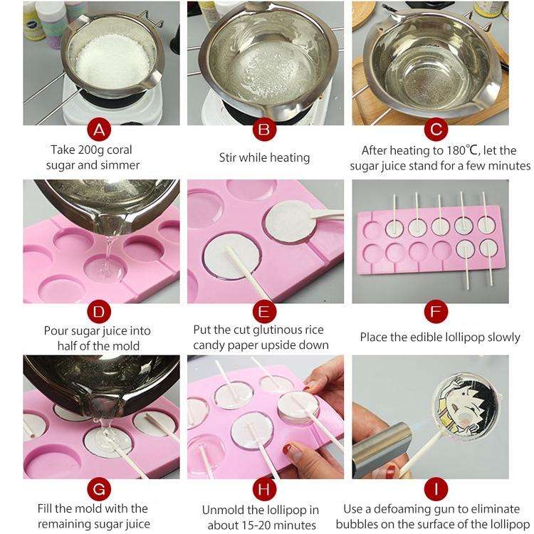 12-Capacity DIY Silicone Chocolate Molds(Lollipop Shape)