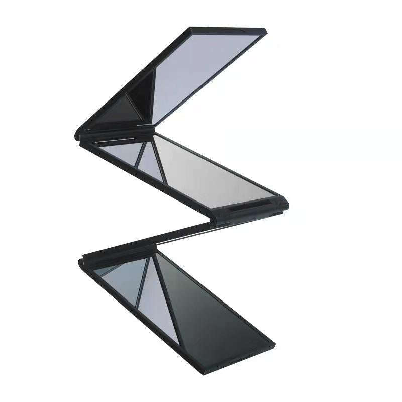 Four-sided Foldable Multi-angle Panoramic Portable Makeup Mirror(Black)