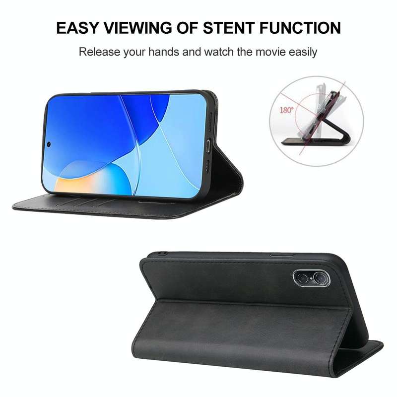 For Huawei Nova 9 SE Magnetic Closure Leather Phone Case(Black)