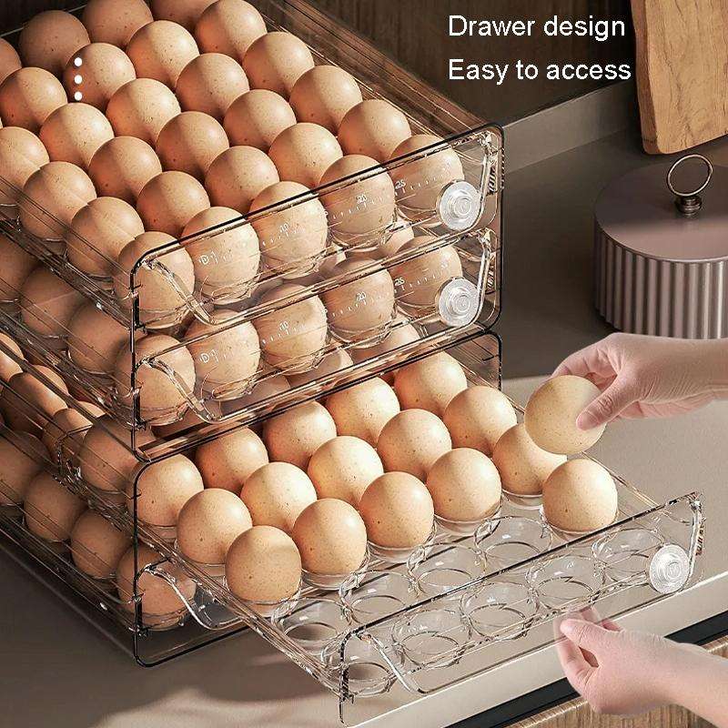 Large Double Layer 40 Grid Egg Storage Box PET Transparent Multi-Specification Egg Box