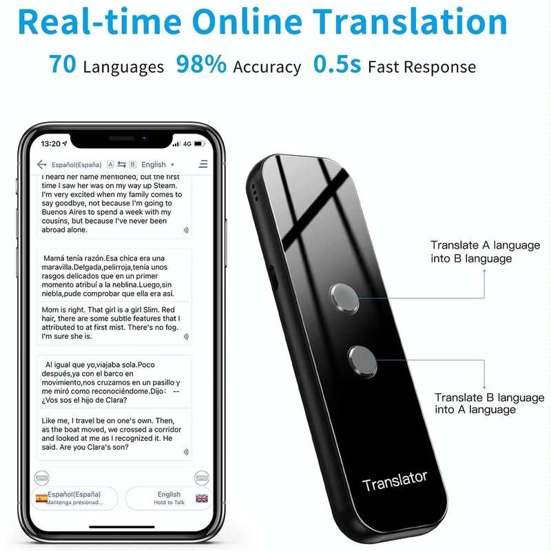 G6 Portable Instant Real Time Voice Translator Multi Language Voice Personal Travel Assistant Tra...