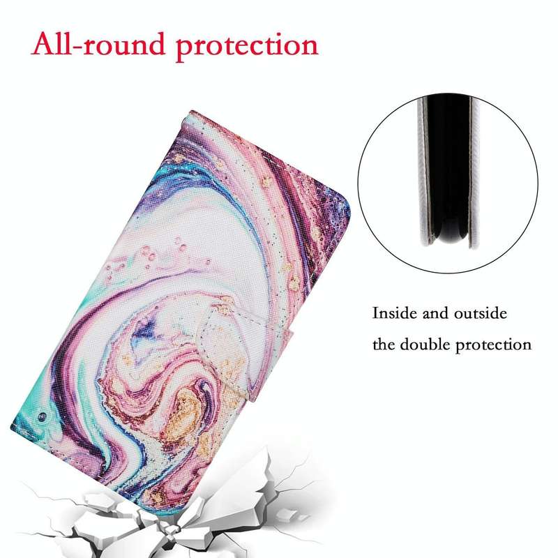 For Huawei P smart 2021 Colored Drawing Pattern Horizontal Flip Leather Case with Holder & Card S...