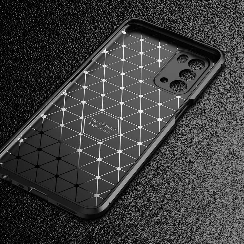 For OPPO A74 5G Carbon Fiber Texture Shockproof TPU Case(Blue)