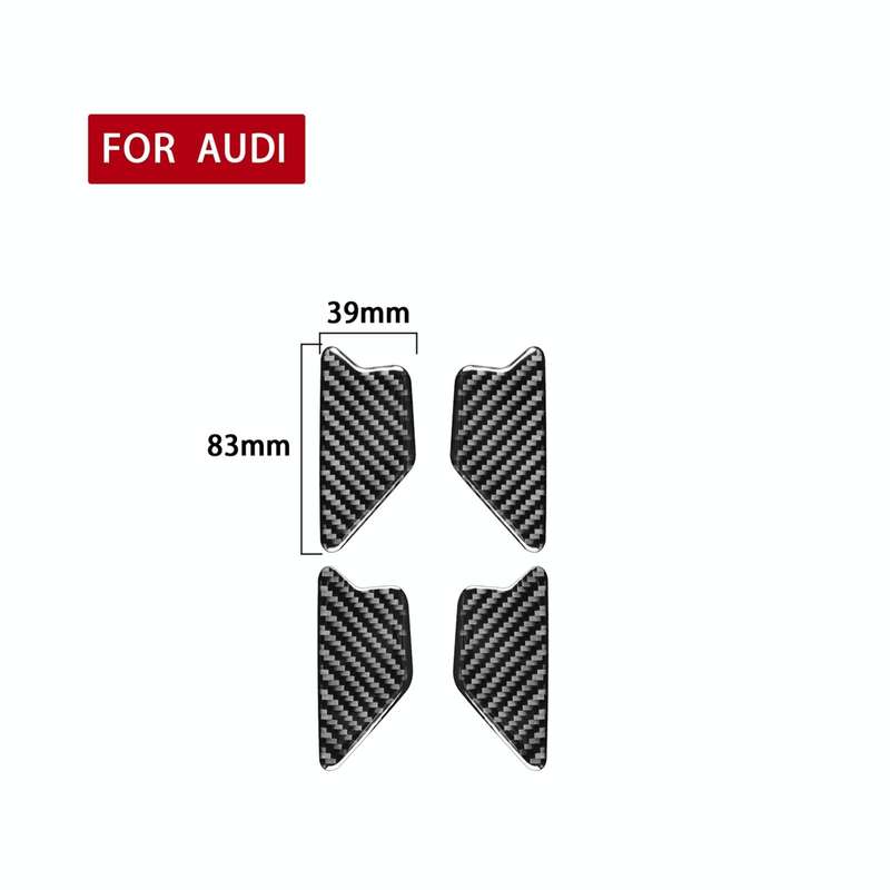 4 PCS / Set Carbon Fiber Car Inner Door Bowl Decorative Sticker for Audi Q3 2013-2018,Left and Ri...