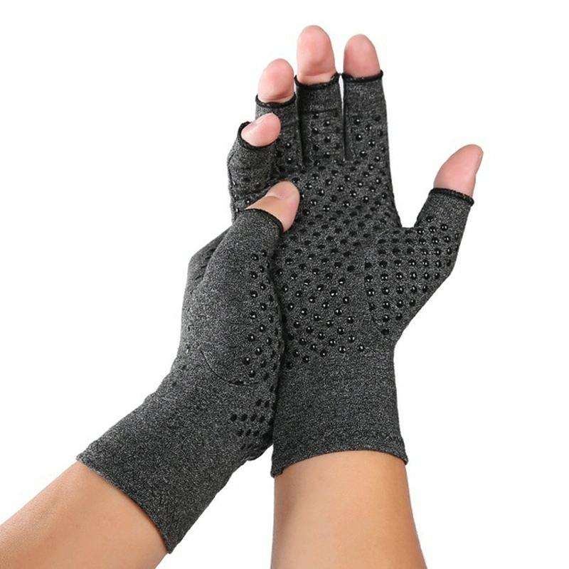 Hemp Gray Dispensing A Pair Sports Breathable Health Care Half Finger Gloves Rehabilitation Train...