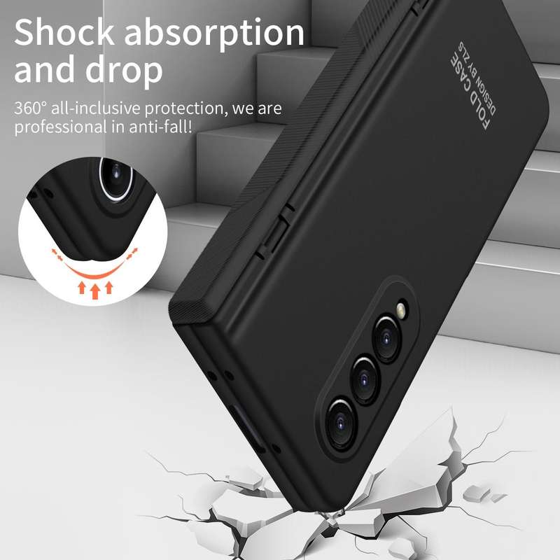 For Samsung Galaxy Z Fold4 5G Extraordinary Series Hinged Folding Full Phone Case(Black)