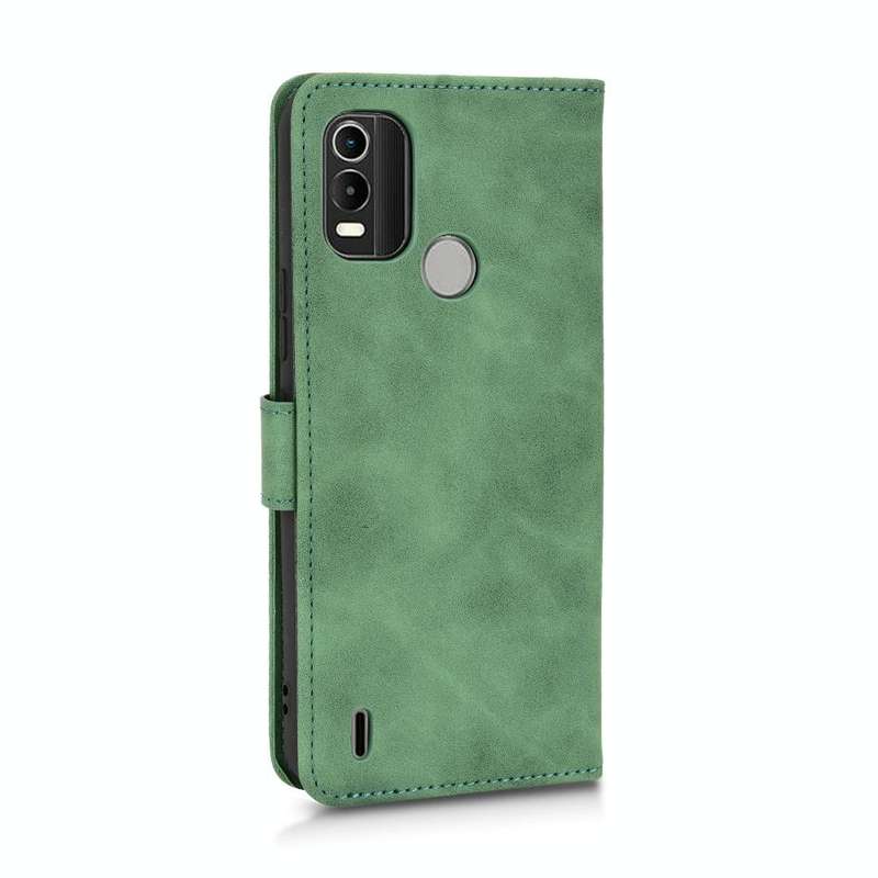 For Nokia C21 Plus Skin Feel Magnetic Flip Leather Phone Case(Green)