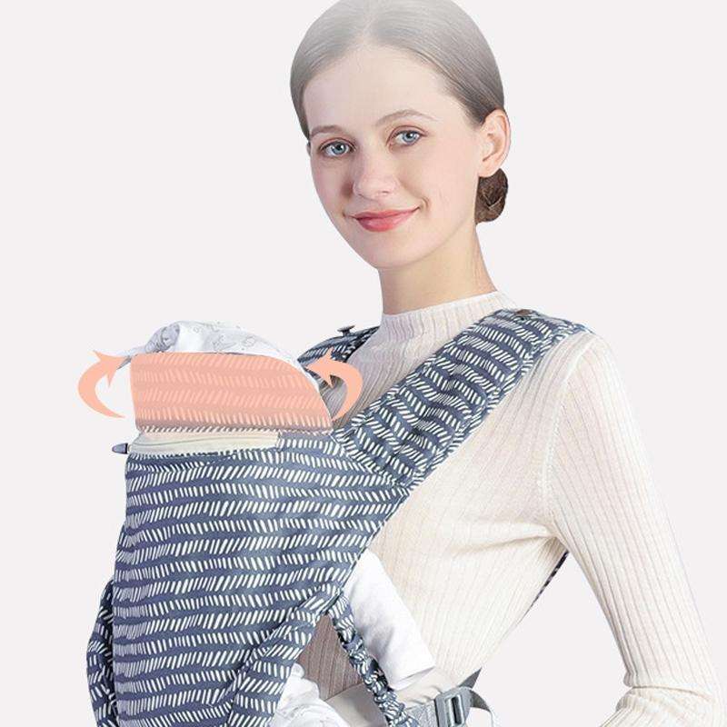 Kangaroo Baby Portable Multifunctional Baby Carrier Front Hold Baby Breathable Carrier(White Stri...