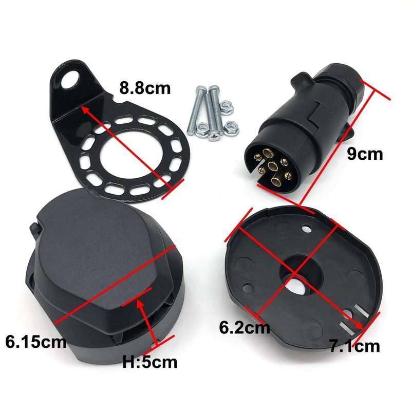 A0364 7 Pins 12N Electrics Converter Trailer Caravan Plug and Socket Adapter Connector