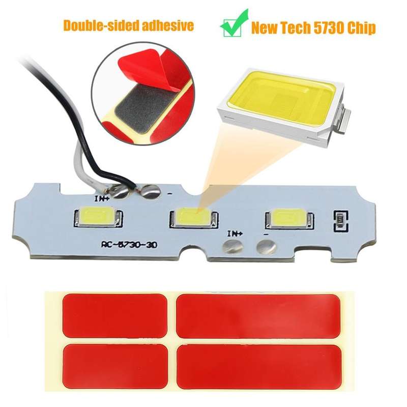 4 PCS Universal Car LED Inner Handle Light Atmosphere Lights Decorative Lamp DC12V / 0.5W Cable L...