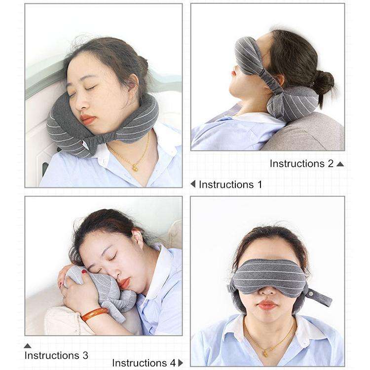 Business Travel Portable Pillow Eye Protection(Dark Grey)