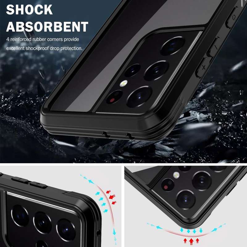For Samsung Galaxy S21 Ultra 5G C1 2 in 1 Shockproof TPU + PC Protective Case with PET Screen Pro...