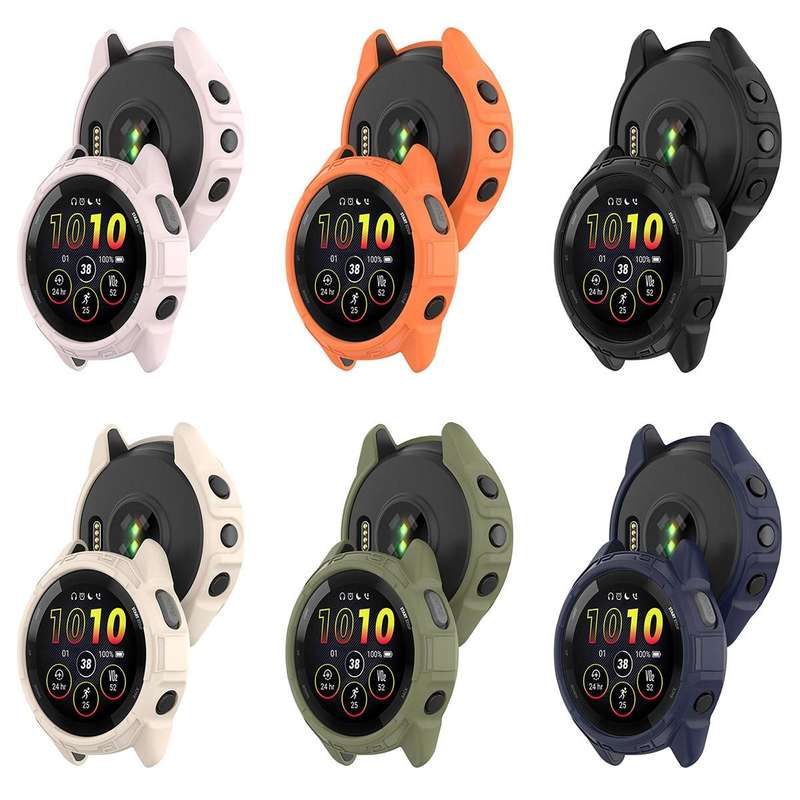 For Garmin Forerunner 265S Armor Hollow Watch Protective Case(Black)