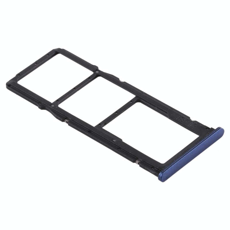 2 SIM Card Tray + Micro SD Card Tray for Huawei Honor Play 7C(Blue)