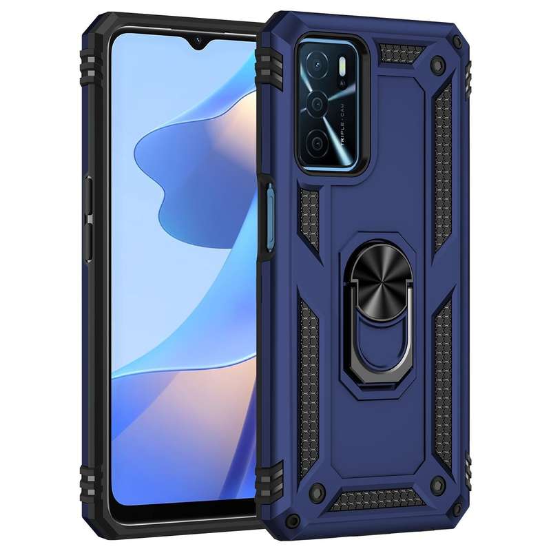 For OPPO A16 Shockproof TPU + PC Phone Case(Blue)