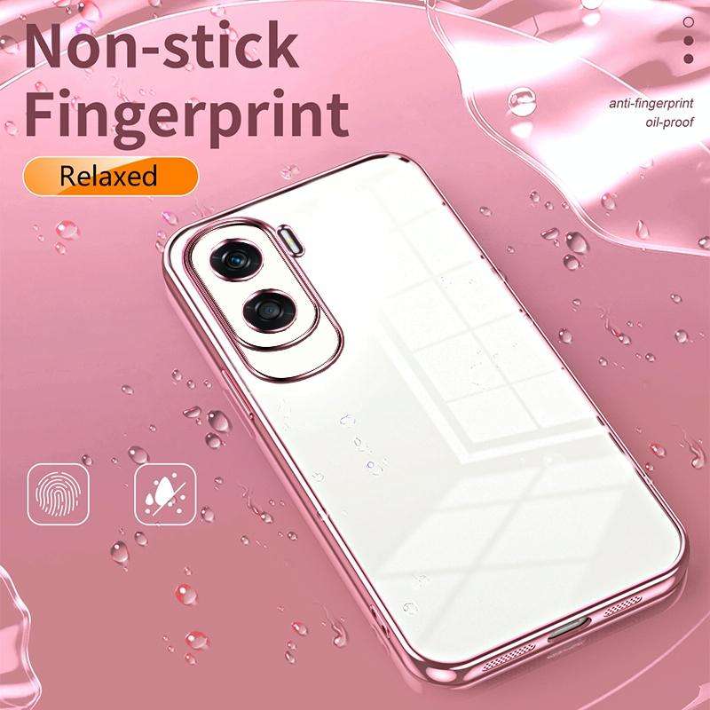 For Honor X50i / 90 Lite Transparent Plating Fine Hole Phone Case(Purple)