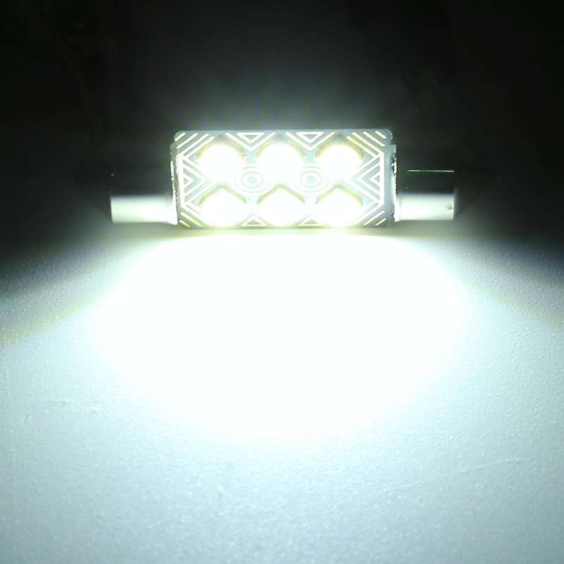 2 PCS 41mm DC12V / 1.5W / 6000K / 110LM 10LEDs SMD-3030 Car Reading Lamp Dome Light, with Decoder