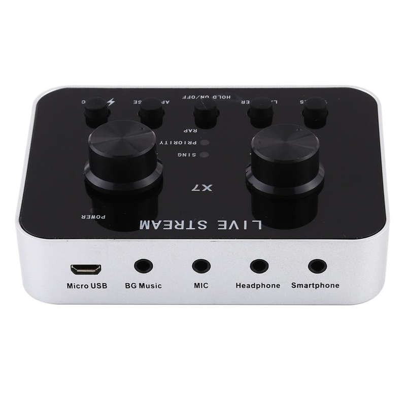 X7 Live Broadcast Audio USB Headset Microphone Webcast Entertainment Streamer Sound Card for Phon...